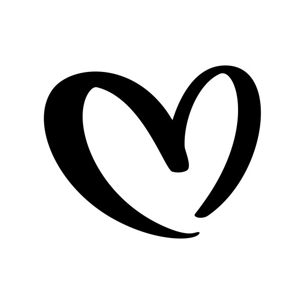 爱心矢量黑色心形框架与画笔绘画图标。手绘情人节标志。装饰贺卡，婚礼，杯子，照片重叠，t恤印刷，传单，海报设计图片下载