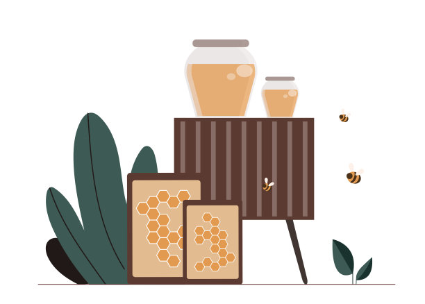 蜂房场景矢量概念图片下载