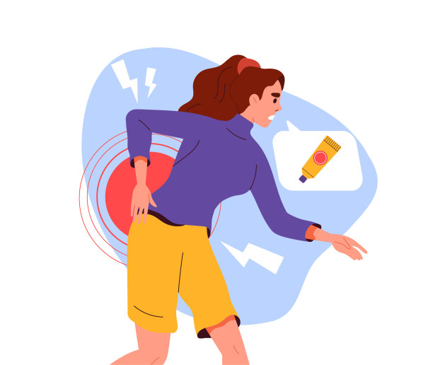 女人背部疼痛矢量概念图片下载