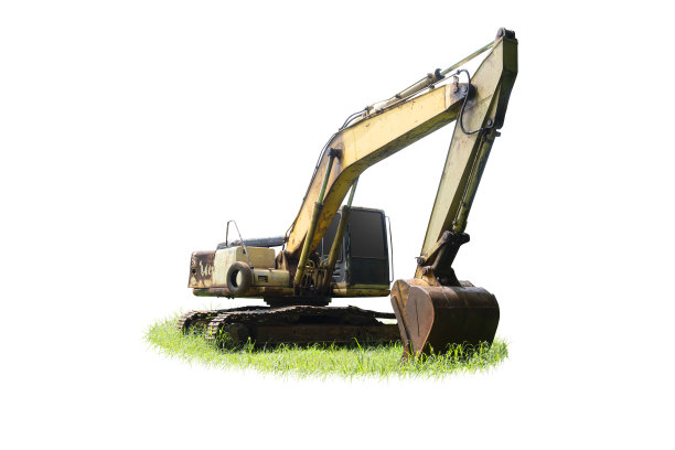 破旧生锈的挖掘机图片下载