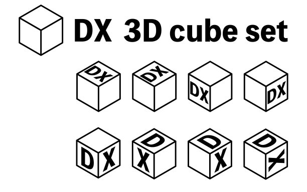 DX和简单的立方体集，标题和标题装饰图片下载