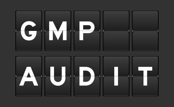 黑色模拟翻转板，灰色背景上有GMP(良好生产规范)审核字样图片下载