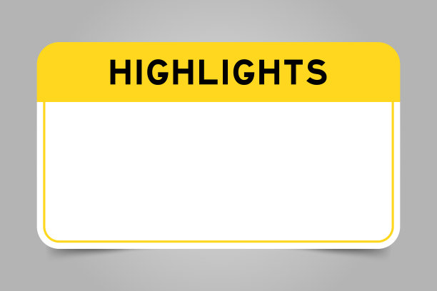 标签横幅，有黄色的标题，文字突出和白色的复制空间，在灰色背景图片下载