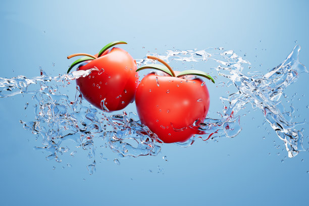 3D渲染水果和水的图片图片下载