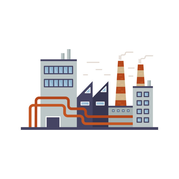 有管道和烟囱的工业厂房和化工厂图片下载