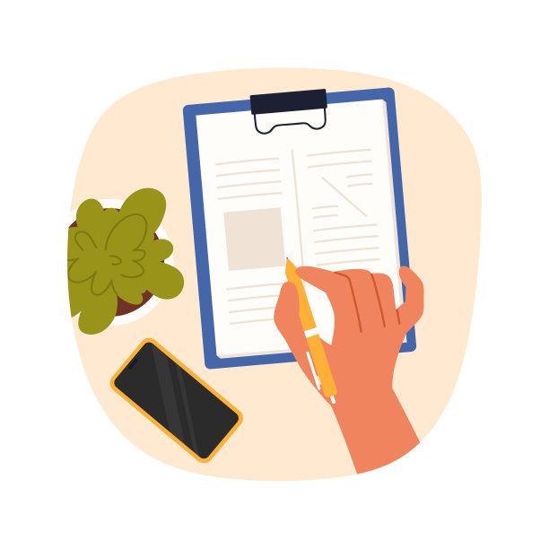 在写字板上白纸上书写文字的人的手，俯视图图片下载