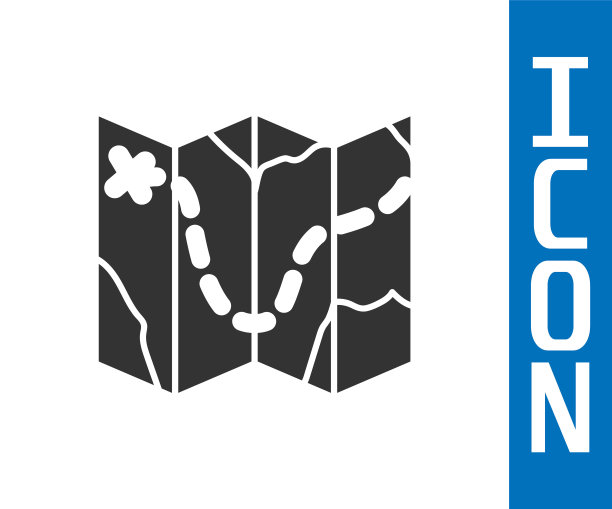 灰色高尔夫球场布局图标孤立的白色背景。向量图片下载