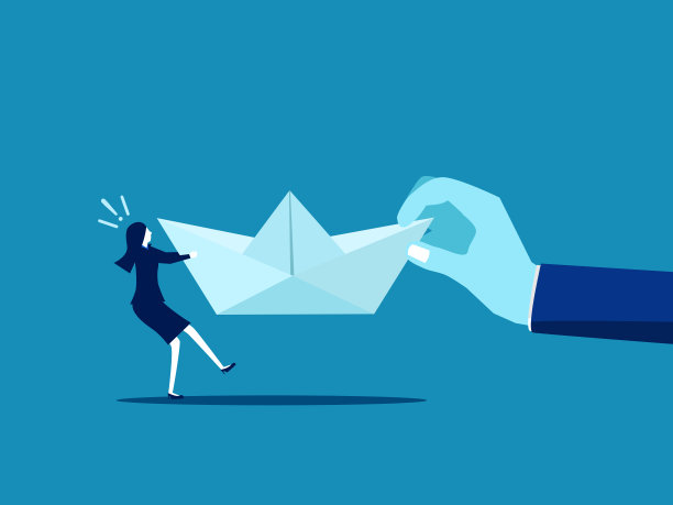 业务战斗。女商人为纸船而战图片下载