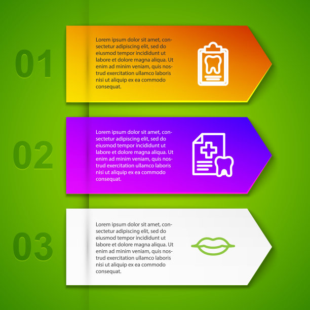 牙齿卡，微笑的嘴唇和保护。业务信息图表模板。向量图片下载