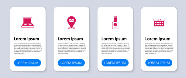 化妆粉与镜子，一瓶指甲油，微笑的嘴唇和眼影刷。业务信息图表模板。向量图片下载