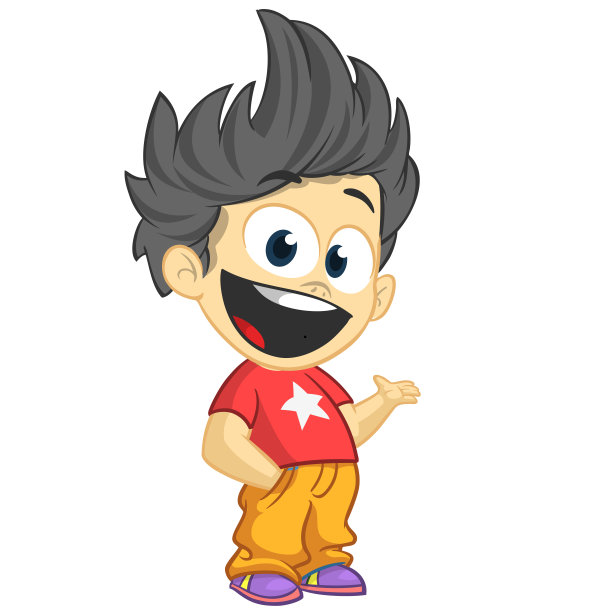 微笑的可爱卡通小男孩矢量插画图片下载