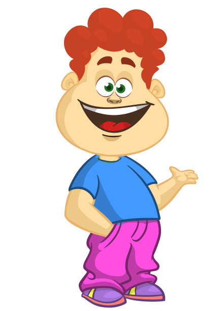 微笑的可爱卡通小男孩矢量插画图片下载