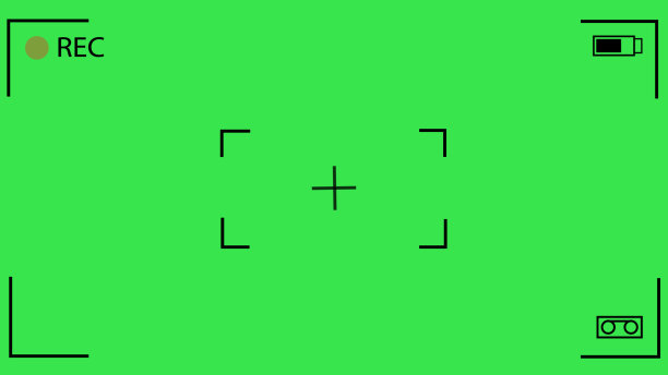 相机移动记录屏幕覆盖动画与色度键。单反手机取景器。摄像头录像画面接口。摄像机屏幕记录动画绿屏。图片下载