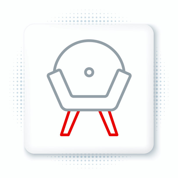 线扶手椅图标孤立的白色背景。色彩缤纷的轮廓概念。向量图片下载