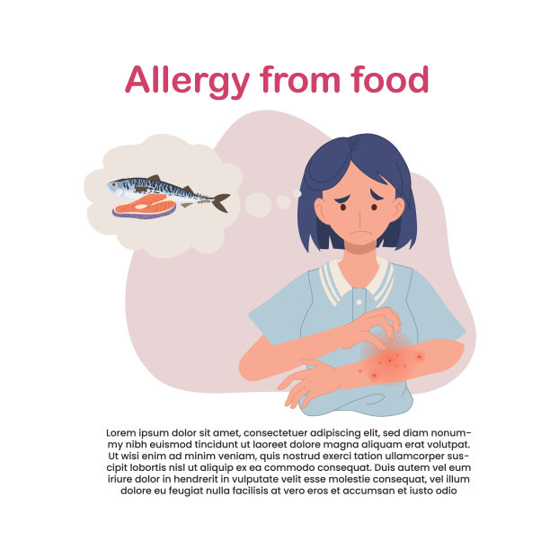 海鲜过敏反应。手臂上有发痒红疹的女人。过敏性皮肤问题图片下载