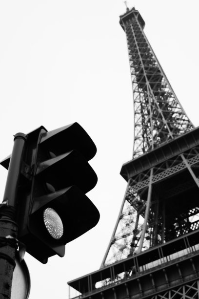 创意城市巴黎的黑白摄影，法国图片下载