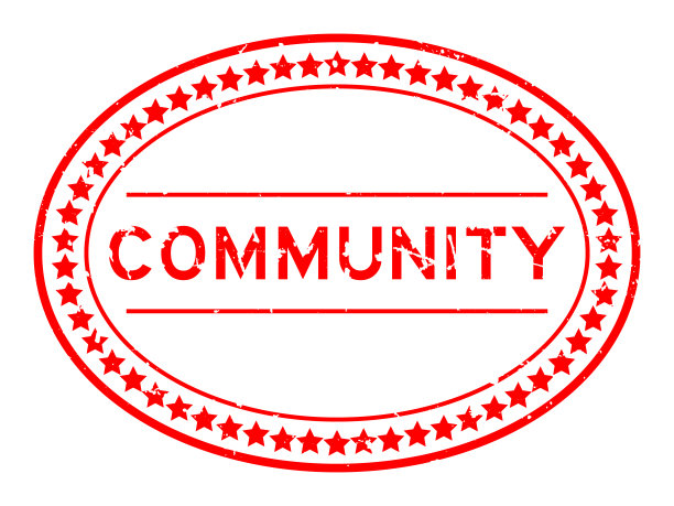 垃圾红色社区字椭圆形橡胶印章白色背景图片下载