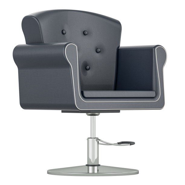 液压理发椅沙龙，皮革。三维渲染图片下载