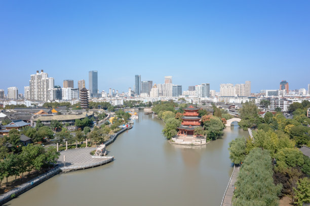 中国传统特色小镇航拍照片图片下载