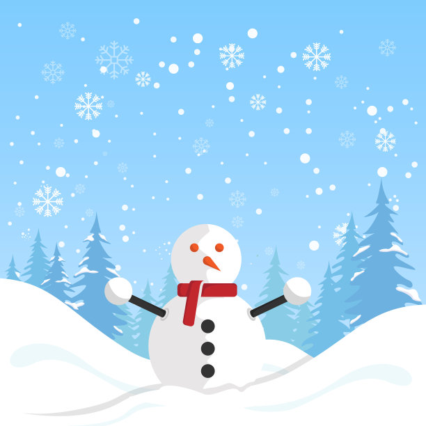 白雪皑皑的冬季景观背景矢量设计图片下载