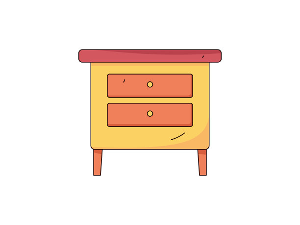 家居室内元素场景平面矢量概念操作手绘插画图片下载