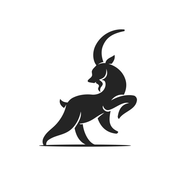 山羊标志模板隔离。品牌的身份。图标抽象矢量图形图片下载