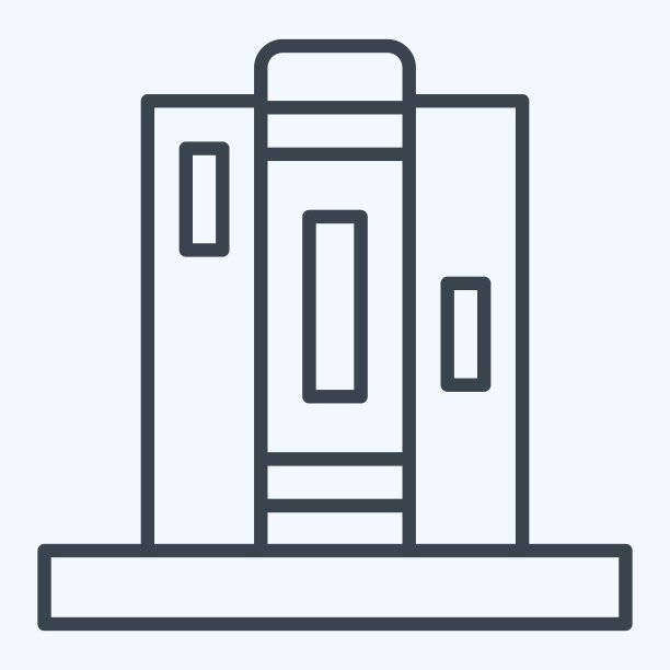 图标书挡。与家装有关的符号。行风格。简单的设计可编辑。简单的说明图片下载