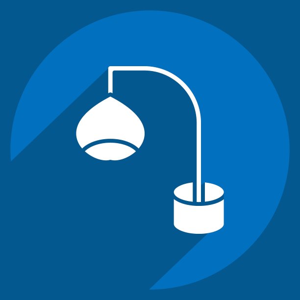 图标落地灯。与家装有关的符号。长影式。简单的设计可编辑。简单的说明图片下载