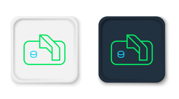 线冰球目标与守门员图标孤立的白色背景。色彩缤纷的轮廓概念。向量图片下载