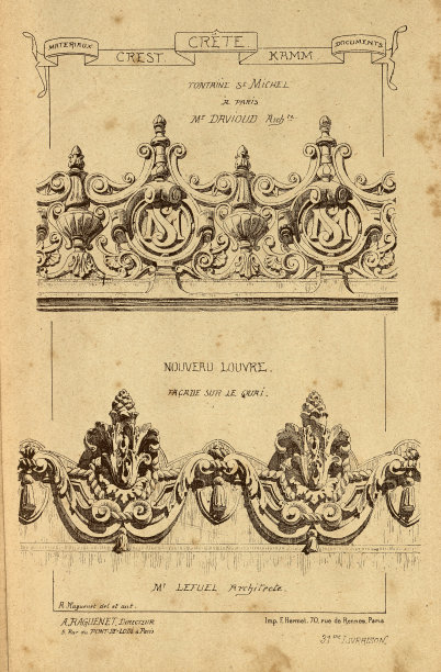 建筑冠饰，冠饰，建筑史，装饰和设计，艺术，法国，维多利亚，19世纪图片下载