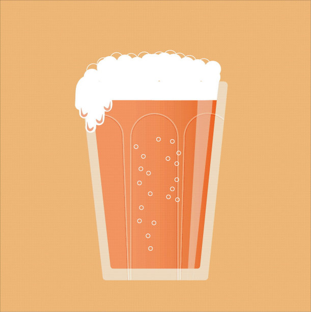 啤酒玻璃设计平面图形。矢量二维图形图片下载