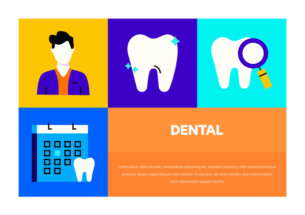 牙科相关的矢量横幅设计概念。全局多球体随时可用的模板。网页横幅，网站标题，杂志，移动应用程序等。现代设计。图片下载