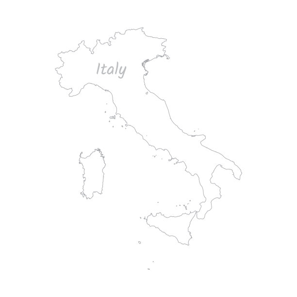 意大利地图手绘简单风格化。隔离在白色背景矢量插图EPS10图片下载