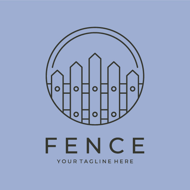 圆栅栏标志线艺术矢量插图设计图片下载