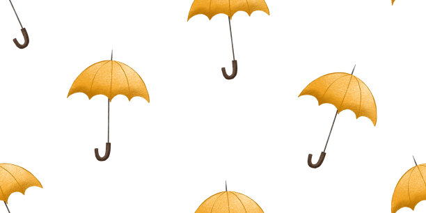 无缝图案与黄色伞。天气模式图片下载