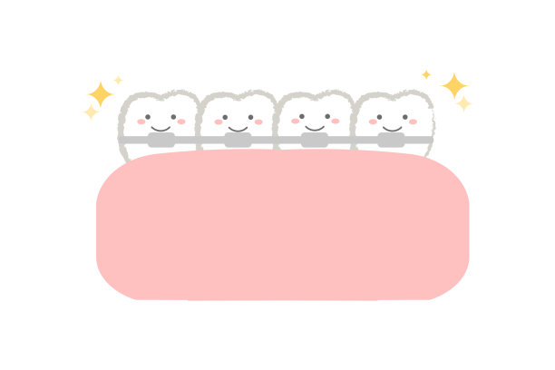 美容牙科正畸牙齿人物插图，有主线图片下载