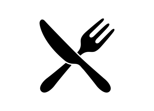 刀和叉图标矢量插图图片下载