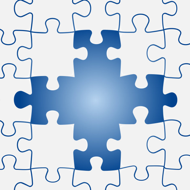 拼图业务图像信息图:拼图拼图插图与最后5块失踪。图片下载