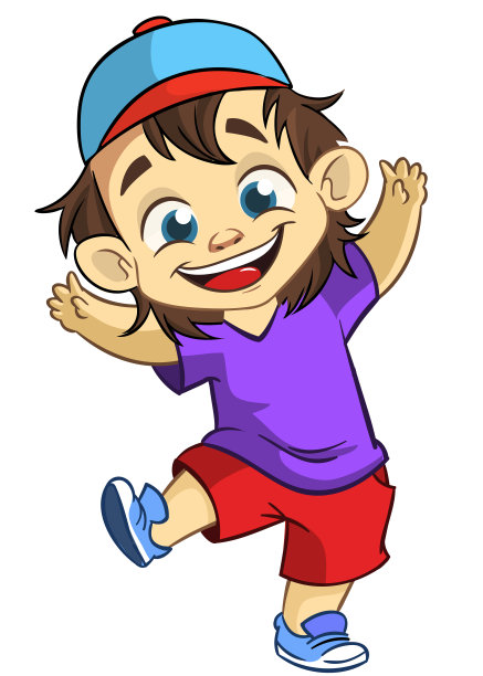 挥手微笑的可爱年轻男孩矢量卡通插画，青少年穿着休闲街头服装图片下载