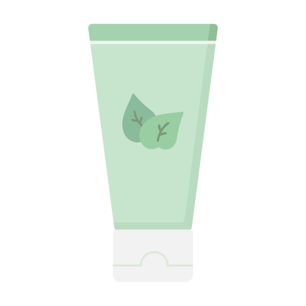 塑料管用于皮肤护理化妆品，如洁面凝胶或泡沫，面霜或乳液。用绿叶装饰。矢量图图片下载