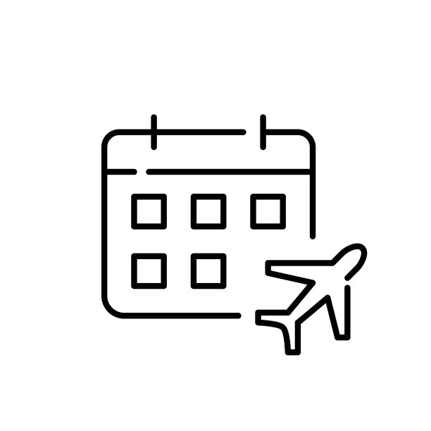 航班计划。飞机和日历。像素完美的图标图片下载