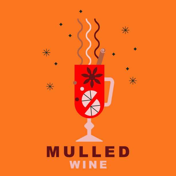 一杯热葡萄酒，配以橘子、八角茴香和肉桂棒图片下载
