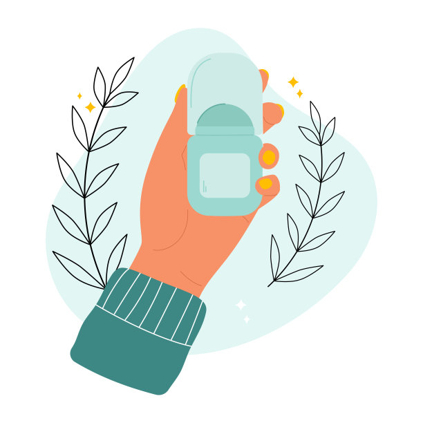 女性手持除臭剂。日常卫生习惯。矢量图图片下载