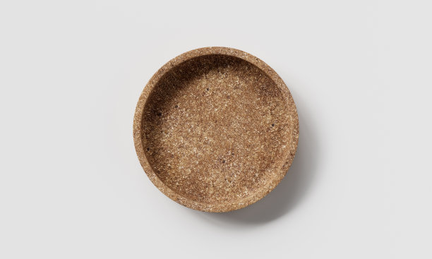 白色背景的软木杯垫。3D渲染图片下载