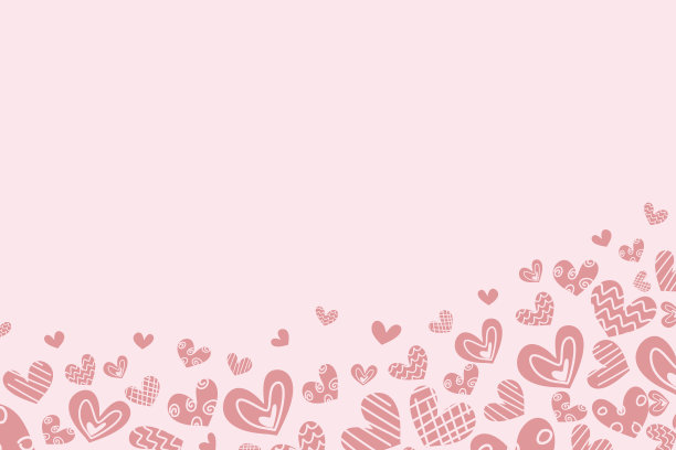 涂鸦心形图案背景框架边界。粉红色的手画涂鸦在粉红色的背景情人节生日爱矢量插图。图片下载