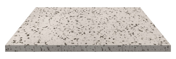 米色水磨石表显示美丽的石片孤立的背景与剪辑路径。豪华复古表照片蒙太奇。灰色桌面或柜台上展示的产品。图片下载