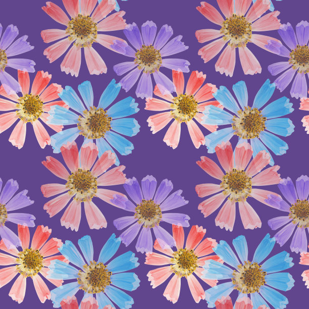 装饰艺术-装饰设计元素，花卉装饰。大手帕，披肩，头巾，丝巾的无缝图案。手帕图案或桌布印花，围巾，毛巾。适用于纺织、棉织物图片下载