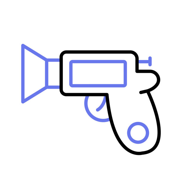 检查这个精心制作的儿童玩具枪矢量设计，准备供高级使用。图片下载