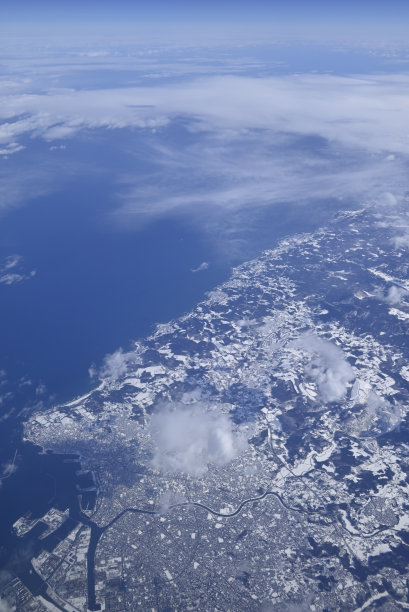 冬季从飞机上看北海道图片下载