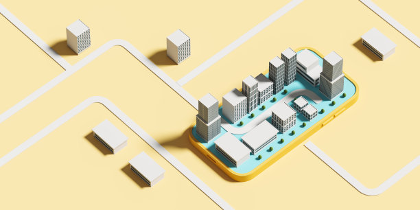 顶视图电话显示与城市地图和道路，导航在大城市图片下载